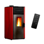 Anita 12 kW Sannover Bordeaux Luft-Pelletofen in Bordeauxrot